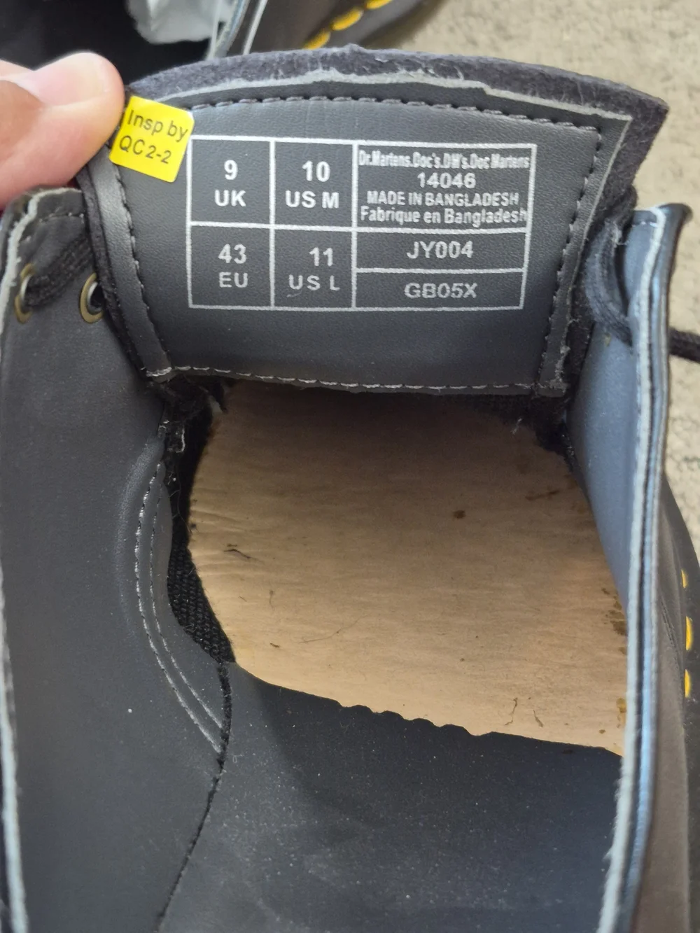 Dr. Martens Black Vegan Leather Derby 14046 Size 10 mens
